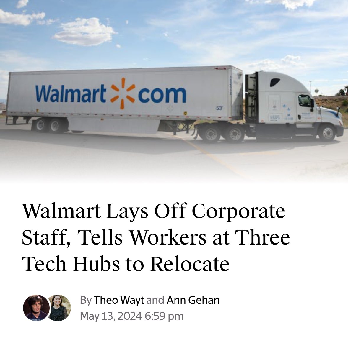 Walmart layoffs and relocations. Satellite offices are also on the chopping block