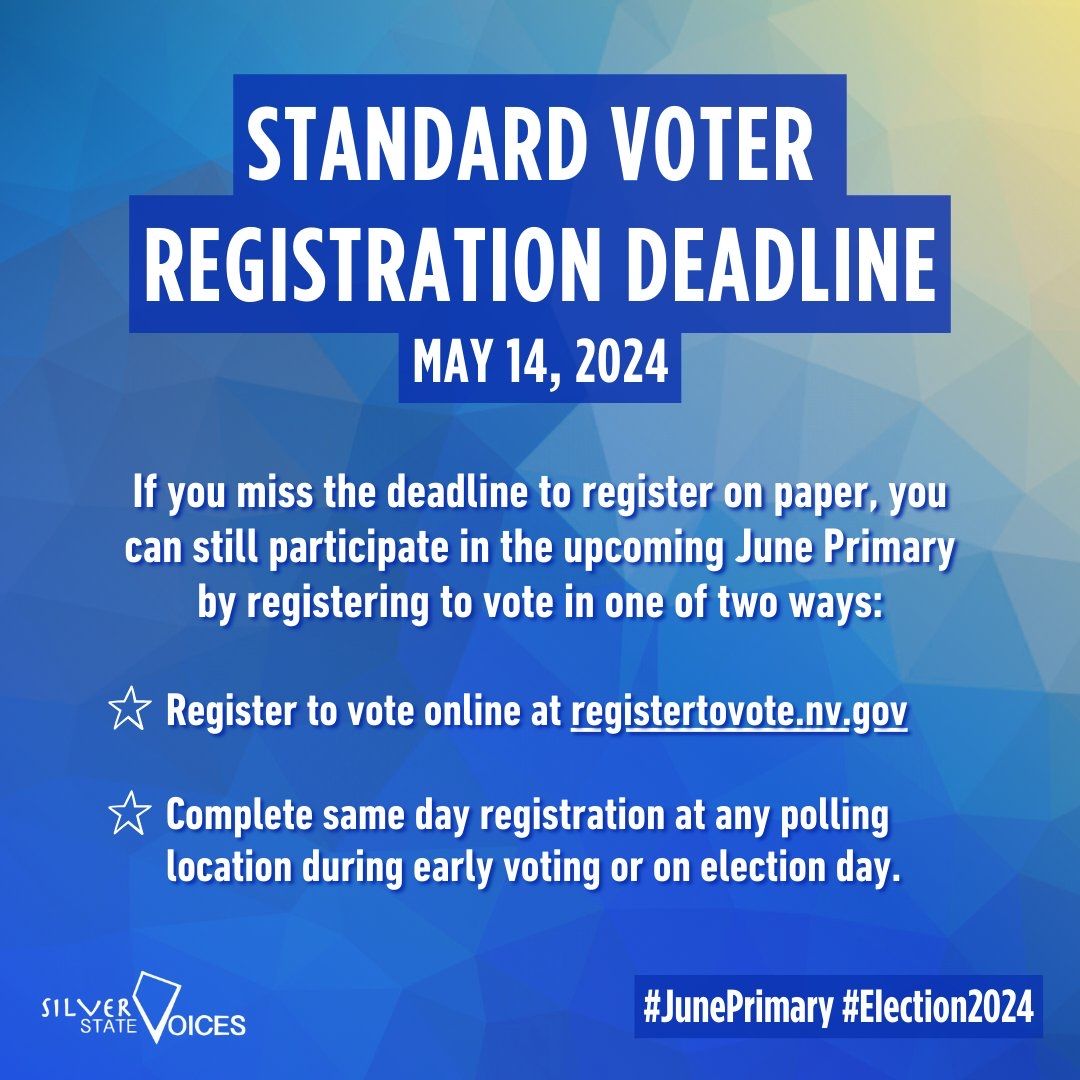 🚨DEADLINE TOMORROW🚨 Tomorrow is the standard voter registration deadline, which means it’s the last time to register to vote on paper for the June Primary. Check your registration and register to vote today! #VoteReady