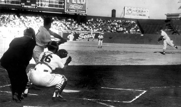The only known photo of Stan Musial throwing the only pitch in his 22-year career.

It happened at Sportsman's Park on Sept. 28, 1952 vs the Chicago Cubs. #STLCards #ForTheLou