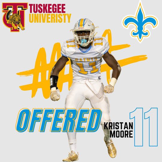 #AGTG 🙏🏾Blessed to receive my first offer from Tuskegee University @CSmithQBs @Qb_Architect @LB_Technician @SelmaFootball @AL_Recruiting @hs_footballguru @HallTechSports1 @PrepRedzoneAL @recruitmeu @AL5AFootball @adamgorney @ChadSimmons_