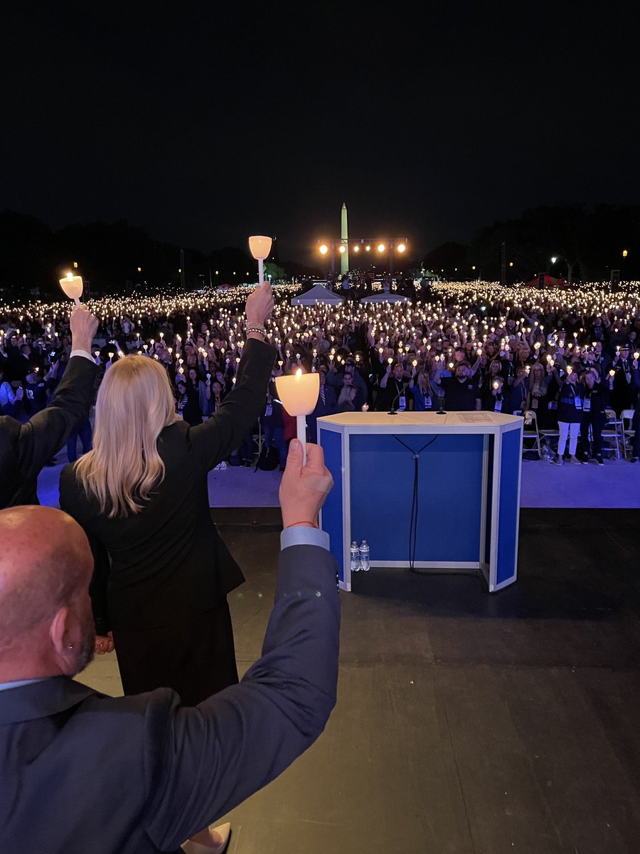Honoring the families of officers who served their communities with honor at the Candlelight Vigil at the National Law Enforcement Memorial tonight. #NationalPoliceWeek2024
