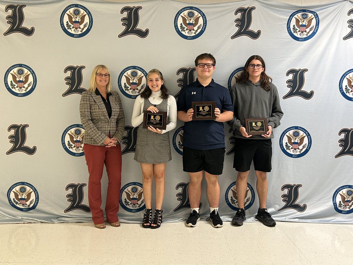 At its meeting tonight, the @Lemont_HS District 210 Board of Education honored May Students of the Month Evangeline Topete, Noah Telitz, Vince Pecoraro, and (not pictured) Jason Piskule. Congrats to all! #WeAreLemont