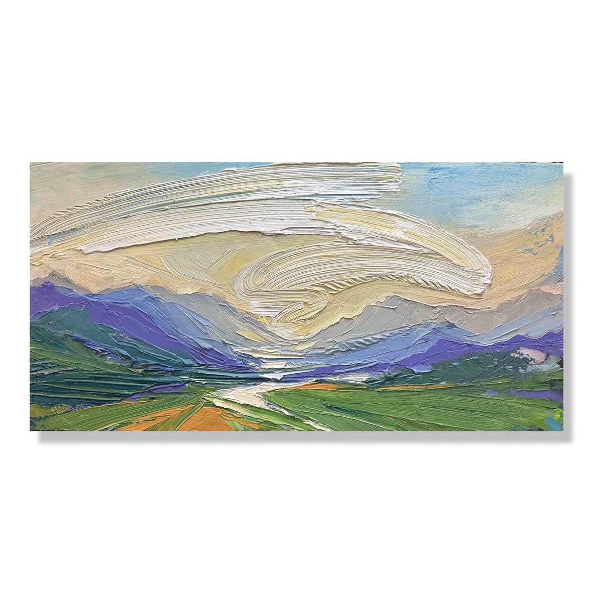 Working on a few more “traditional” landscapes this week and I am enjoying these simple color palettes! Acrylic on panel 24” x 48” 🖼️
Available for purchase 

Now I just need a title! #yegart #yegartist #edmontonartist #edmontonpainter #colorado #coloradoart #mountainart