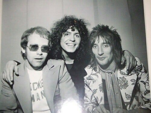 Elton John, Marc Bolan and Rod Stewart 1970.
