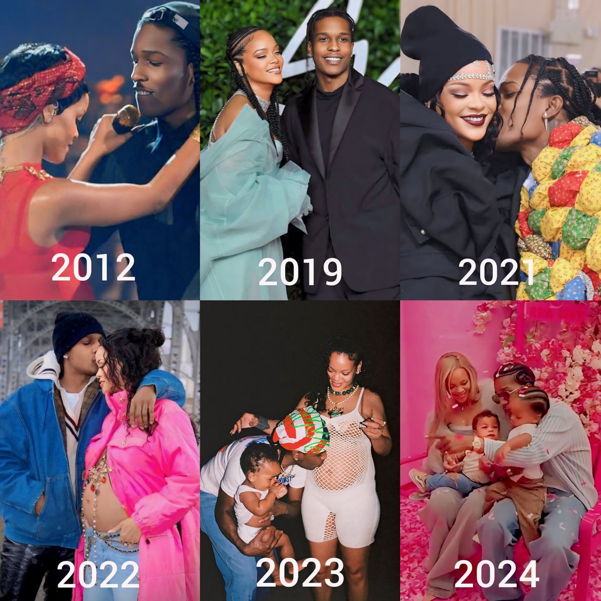 Rihanna and A$AP Rocky through the years.