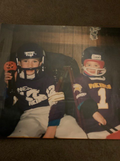 What did you look like as a kid?

Big brother on the left and I am on the right! #SKOL  #StateOfHockey