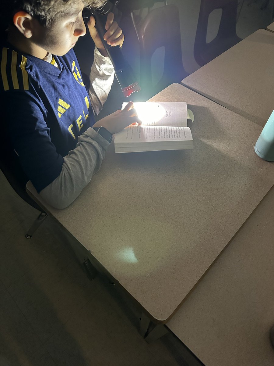 Today was Literacy Day at Maywood. The class loved reading in the dark. Also, the read aloud that was narrated by three of my students was great to hear today. @maywoodSD41