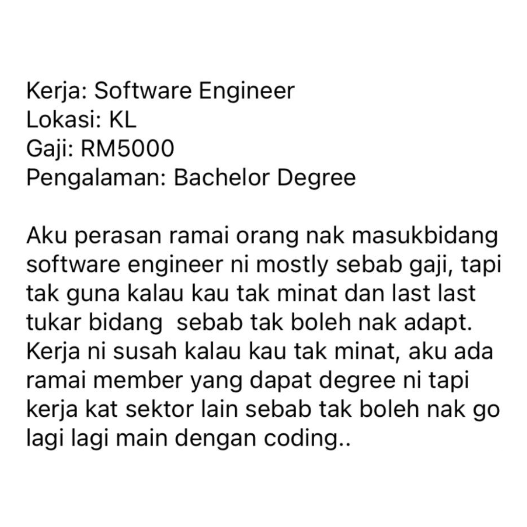 #KongsiGaji Korang rasa korang boleh sustain tak dengan kerja yang korang tak minat? 🤔