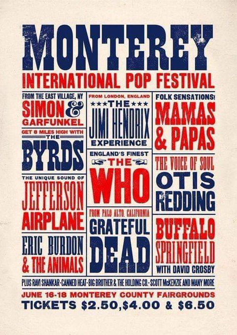The Monterey International Pop Music Festival poster, 1967.