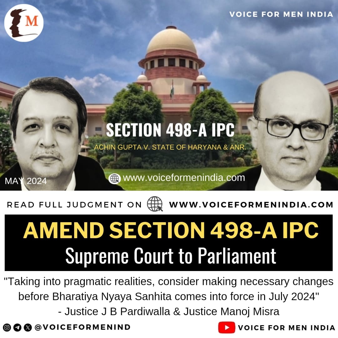 #दोगली_न्याय_व्यवस्था 
👇 👆 
#IPC497 को इन्होंने खुद ही #गैर_संवैधानिक घोषित करके #IndianParliament और #IndianSociety की धज्जियां उड़ाई दी, और #IPC498A को amend करने के लिए यह #Parliament को कह रहे है!

Who will #ProtectIndianSociety from #DoubleStandards of #IndianJudiciary?