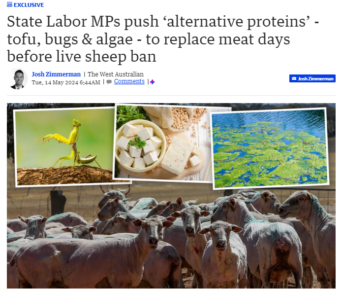 The only multi-legged creatures with exoskeletons I'll be eating live in the ocean.  What a bizarre suggestion by these far-left Labor members.