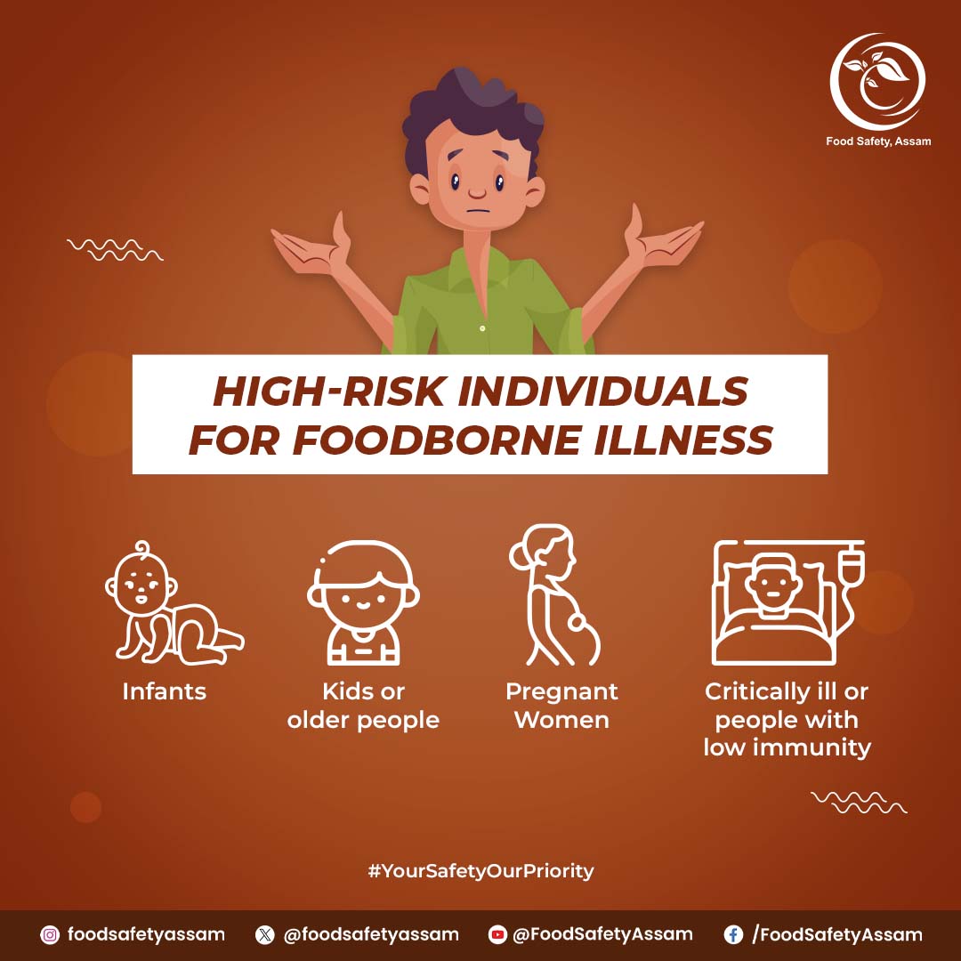 Did you know that certain groups of people are at higher risk for food-borne illness? 

Stay informed, practice proper food handling, and keep those taste buds happy and healthy!

#foodsafety #foodsafetyassam #foodborneillness #YourSafetyOurPriority

@fssaiindia