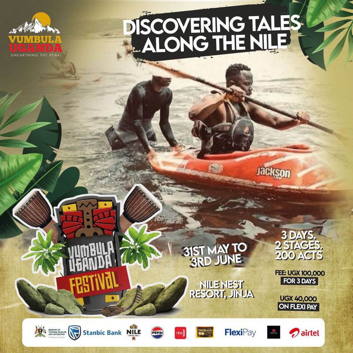 #Ads Embark on a journey of discovering the tales of Uganda at #VumbulaUgandaFestival from 31st May-3rd June 2024 at Nile Nest Resort Jinja.