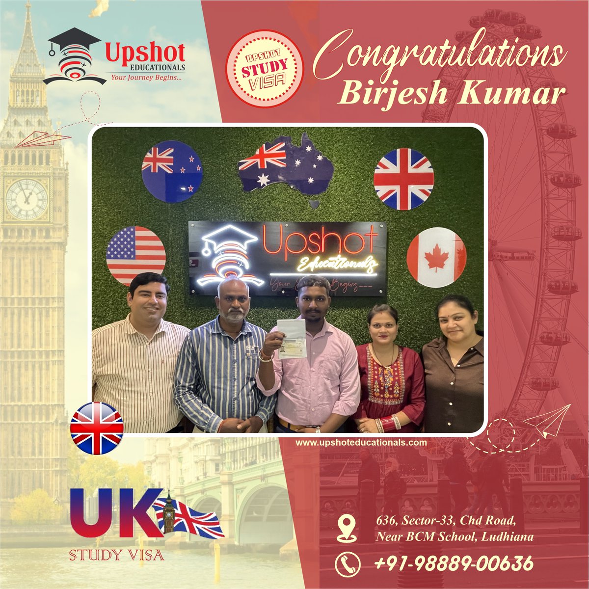 Congratulations Mr Birjesh Kumar for getting UK Study Visa.

Good wishes from all of us at Upshot Educationals. Stay in good health and high spirits always.

#upshoteducationals  #studyvisa #studyvisaexpert #studyincanada #studyinaustralia #studyinuk #studyinusa  #studyabroad