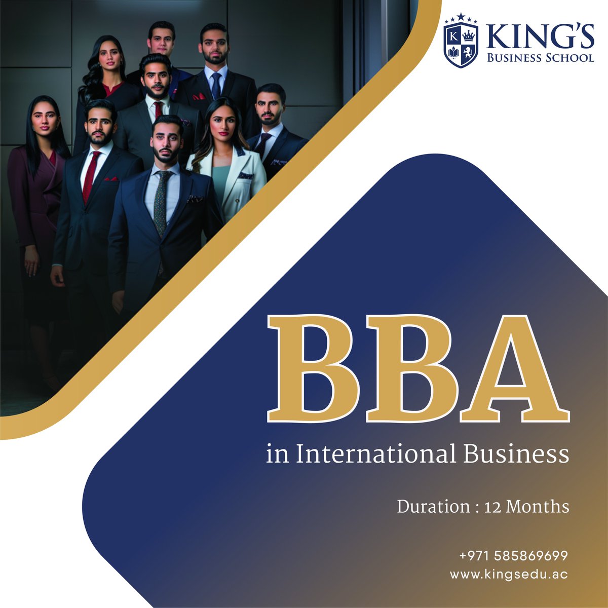 Our BBA in International Business degree, awarded by IPAC Business School, France just takes 12 months for you to venture into the world of business. Interested in knowing more?
Contact us: 971585869699
.
.
#bachelorsdegree #BBA #internationalbusiness  #kingsbusinessschool