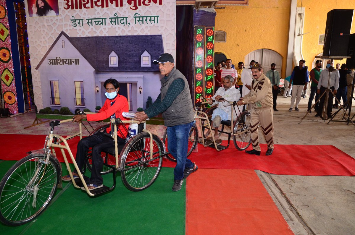 Caring for others drives positive change! 
Ram Rahim Ji's #साथी_मुहिम, supported by #DeraSachaSauda , is a key part of making our community more inclusive. Giving free wheelchairs & tricycles empower people with disabilities. Let's work together to create a more inclusive future!