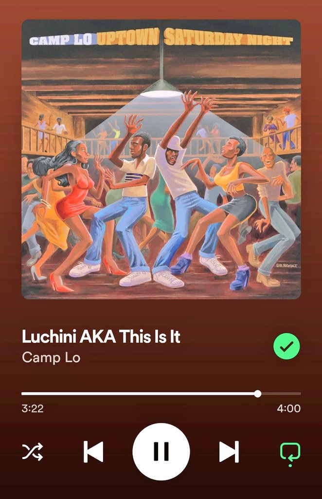 checktherhyme1_'s tweet photo. Camp Lo - Luchini (This is It)

The perfect music for cardio, hella energy and catchy 🔥🔥 https://t.co/ODQG0dBHzm