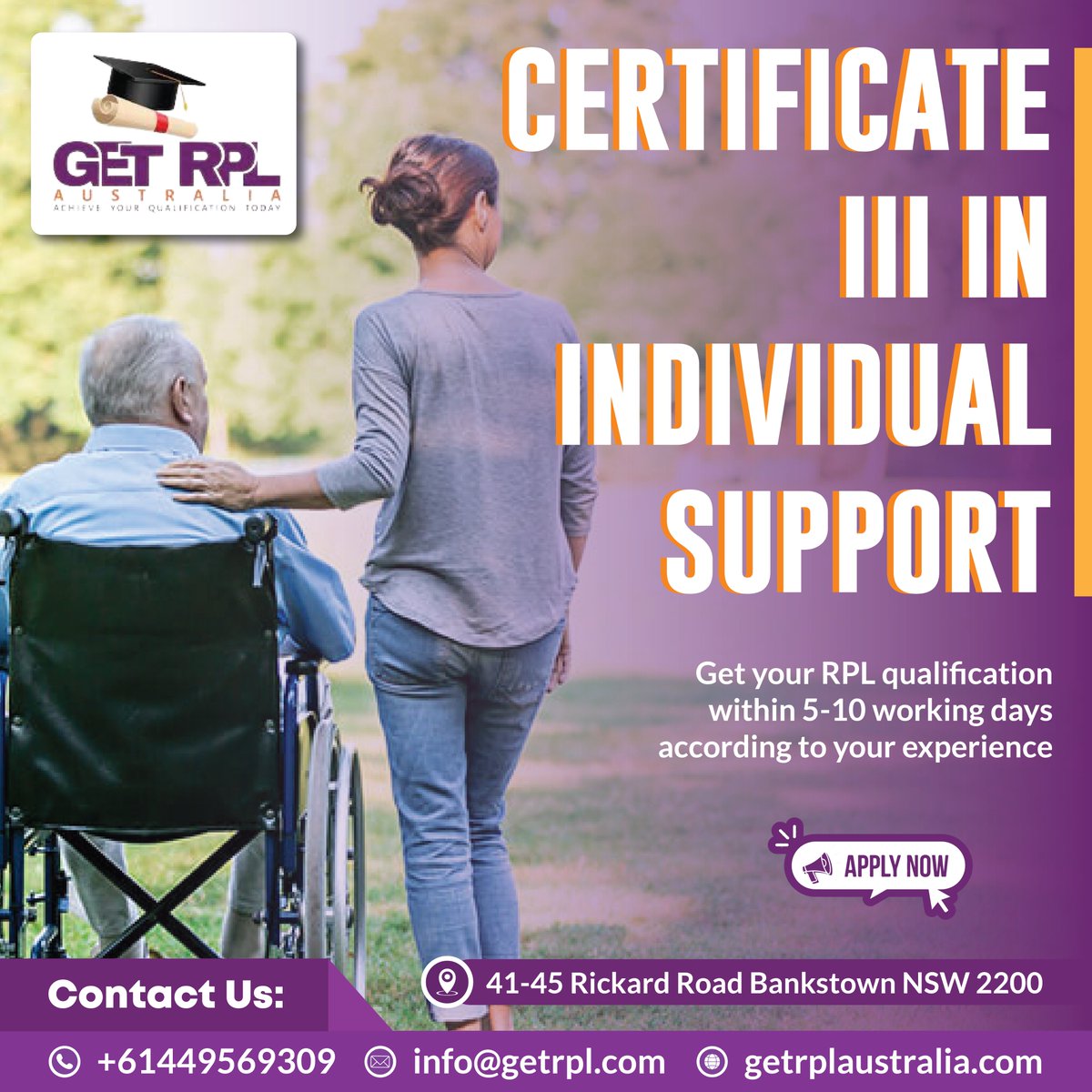 'Unlock the door to a fulfilling career in support services with our Certificate III. Your passion, our expertise .
Contact Us:
Call:  0449 569 309
Email: info@getrpl.com
#RPL #individualsupport #Disability #aflcrowslions #qualification