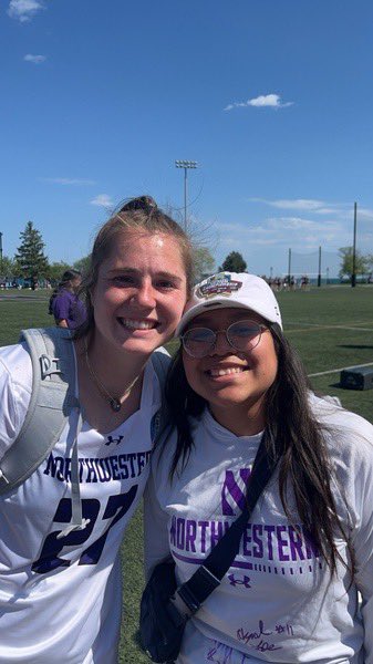 WHEELINGHSLAX's tweet photo. Ani &amp; Nataly went to the @NULax game yesterday and watched @izzyscane27 break an NCAA record! These girls went from not knowing the sport 2 years ago to seeking out college games on their own and learning from the best! https://t.co/SxsLNUQmsU
