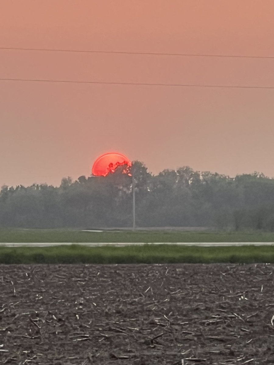 Hazy sunset this evening…