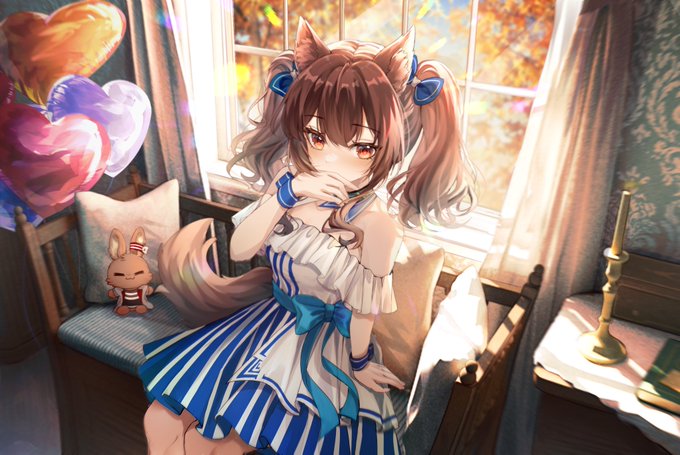「blue bow twintails」 illustration images(Latest)