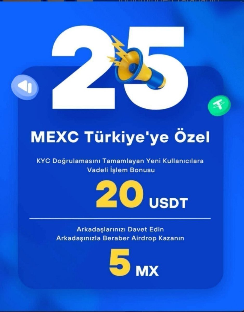 🔥Yoldaşlar , #MEXC tarafında güzel bir etkinlik başladı. 

Şimdi linkten üye olup, KYC tamamlayan yeni kullanıcılar 20$ vadeli bonus kazanıyor 

Fırsatlardan yararlanmak ve düşük işlem ücretlerinden yararlanmak için şimdi üye olabilirsiniz ✍️

#MEXC üyelik 👇…