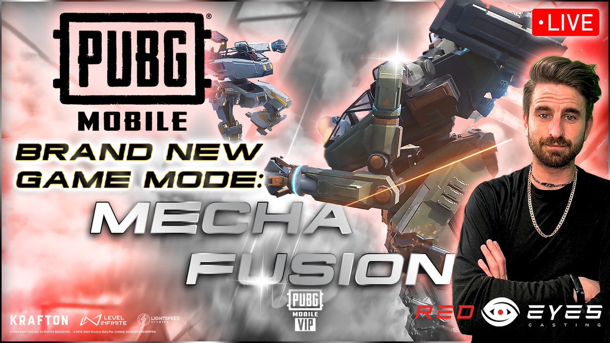Live now on all platforms. About to test out this new MECHA FUSION mode in @pubgmobile 🔥 Twitch.tv/redeyescasting tiktok.com/@redeyescastin… youtube.com/@redeyescasting #PUBGMOBILE #PUBGMVIP #PUBGMOBILENEWMODe #redeyespubgm