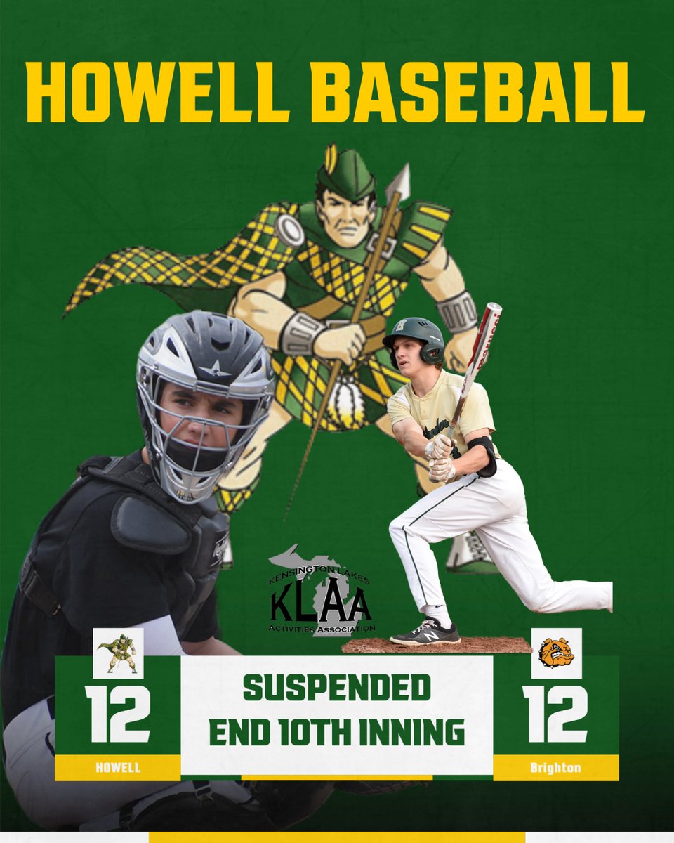 The varsity baseball team continues to battle, the Highlanders will finish game one on Wednesday at Brighton. The score is tied at 12 and we just completed the 10th inning! #FinishTheJob #OneHowell