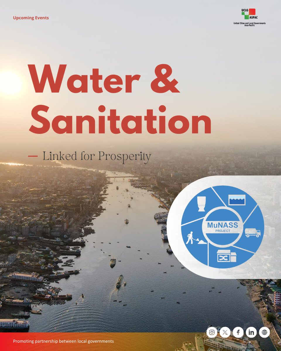 Poor sanitation pollutes water! However, UCLG ASPAC strives to empower local governments for clean water and sanitation. #MuNASS project builds their capacity for effective policies. #SDG6.2 #10thWorldWaterForum #Insight4Leaders #4BetterLocal