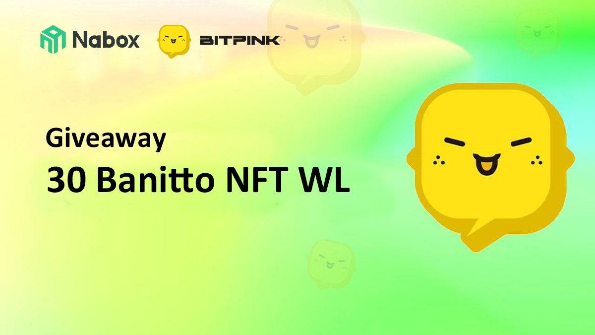 💸Join the @naboxwallet & @BitPink_io #Giveaway to share 30 Banitto NFT WL(Free Mint) To enter 🔸Rt, ❤️, tag 3 🔸Join our community 🔸Task away id.nabox.io/task/228 ⏰Within 24 hours 🔥WL holders will enjoy future #Airdrops