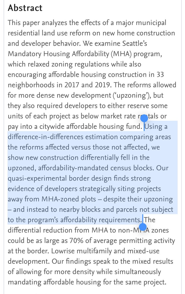 Upzoning doesn’t increase housing supply if the government attaches onerous affordable housing requirements.