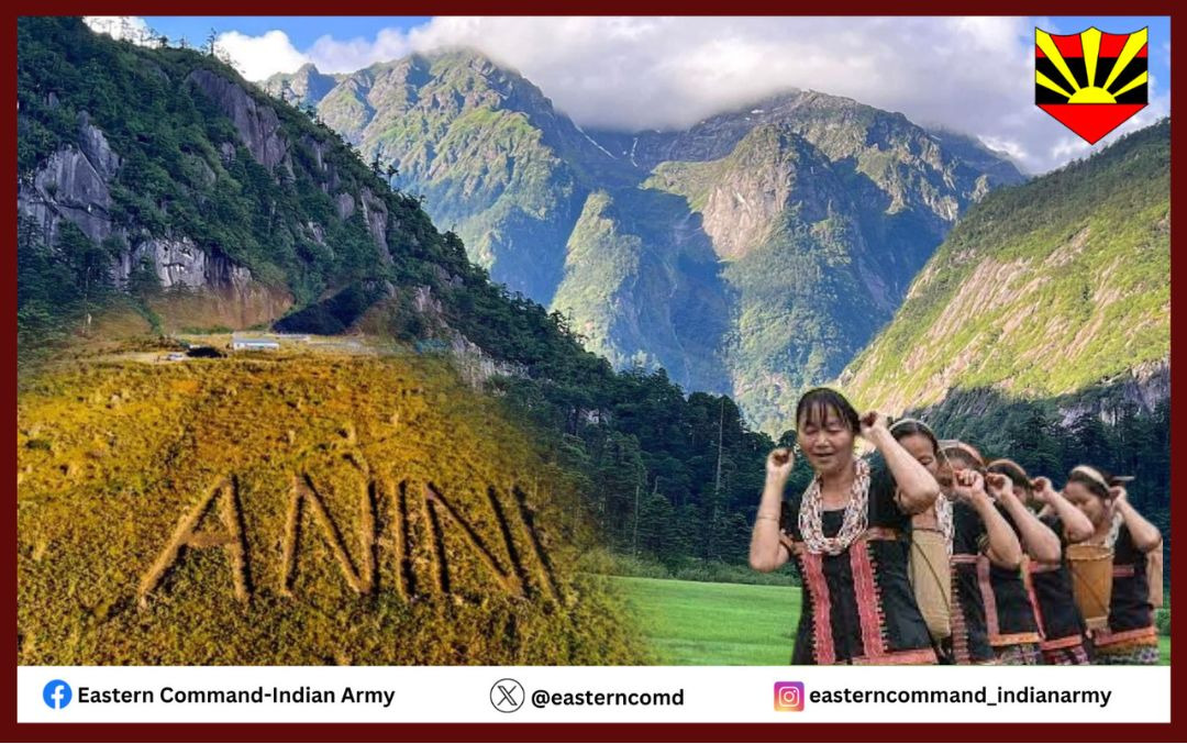 #IndianArmy #CulturalHeritage #TravelTuesday Standing tall at an altitude of 4345 meters, #ChiguPeak located in #Anini district of #ArunachalPradesh commands panoramic views of the surrounding Himalayan ranges. The #Chiguvalley is an abode to the famous ‘Idu’ Mishmi tribe whose