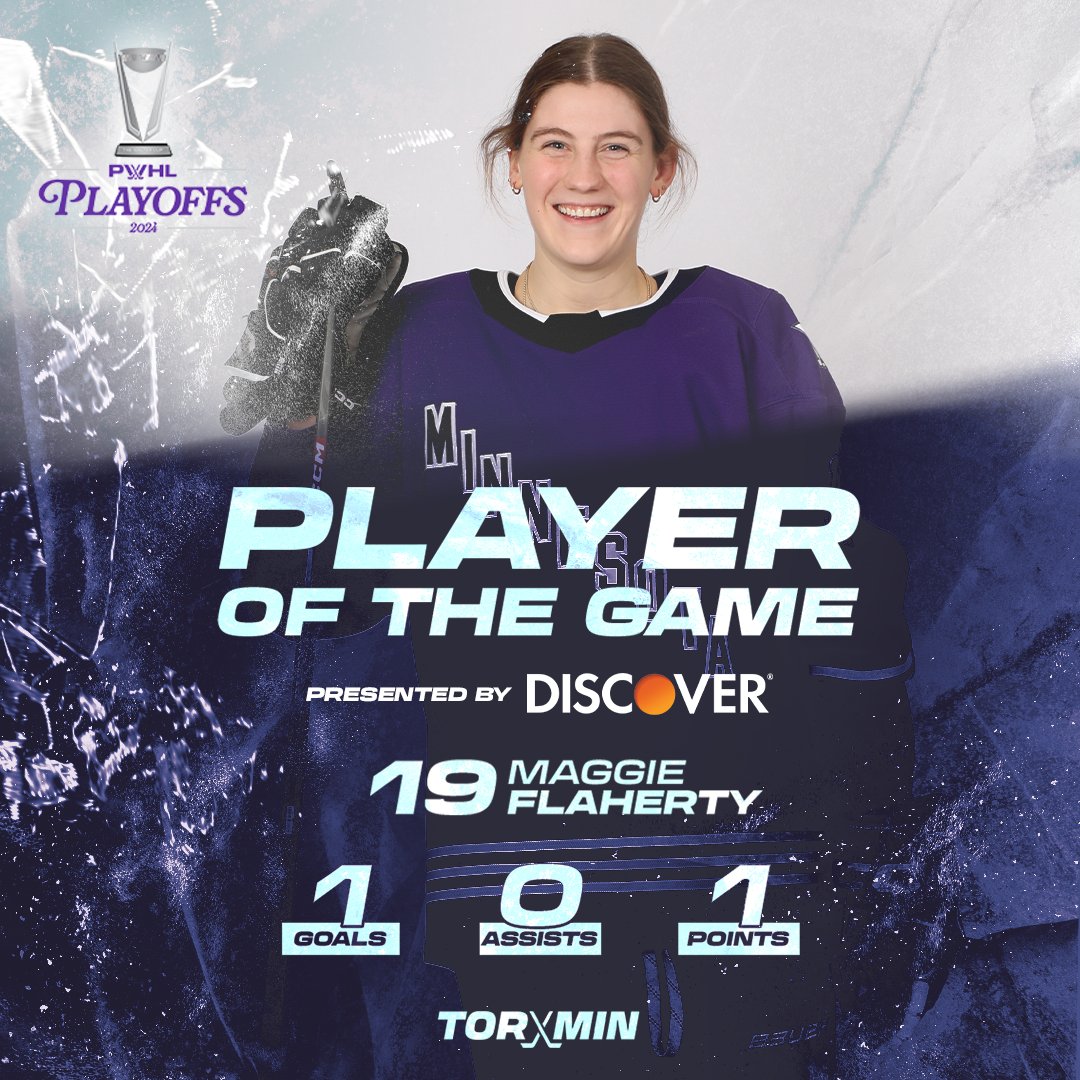 PLAYER OF THE GAME IS OF COURSE MAGGIE FLAHERTY! PWHL Minnesota x @Discover