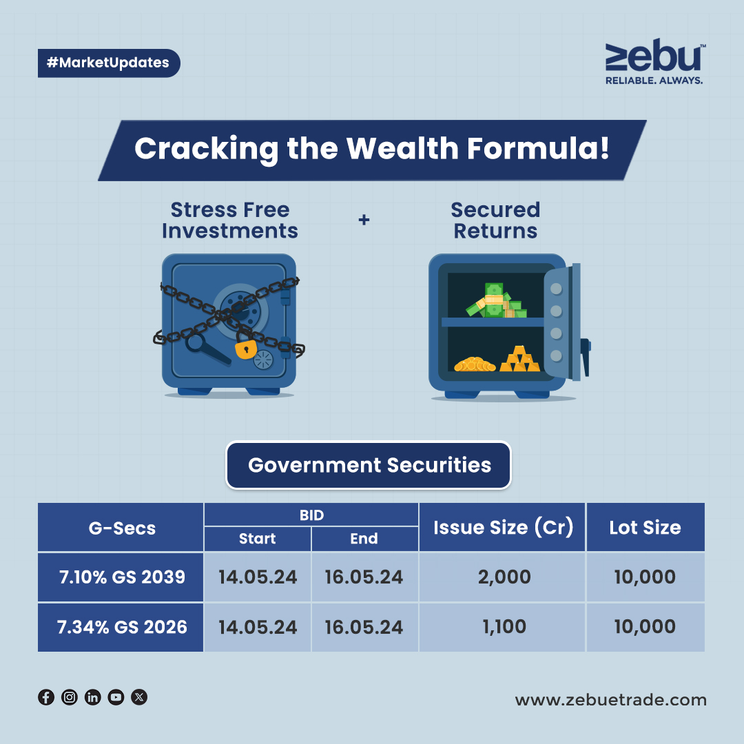 Government securities provide stability and reliable returns, serving as a fundamental element in any astute investor's portfolio.

Apply Now : in.zebull.in/gsec

#simplifywithmynt #zebu #investment #GovernmentSecurities #FinancialSecurity #gsec #investmentgoals