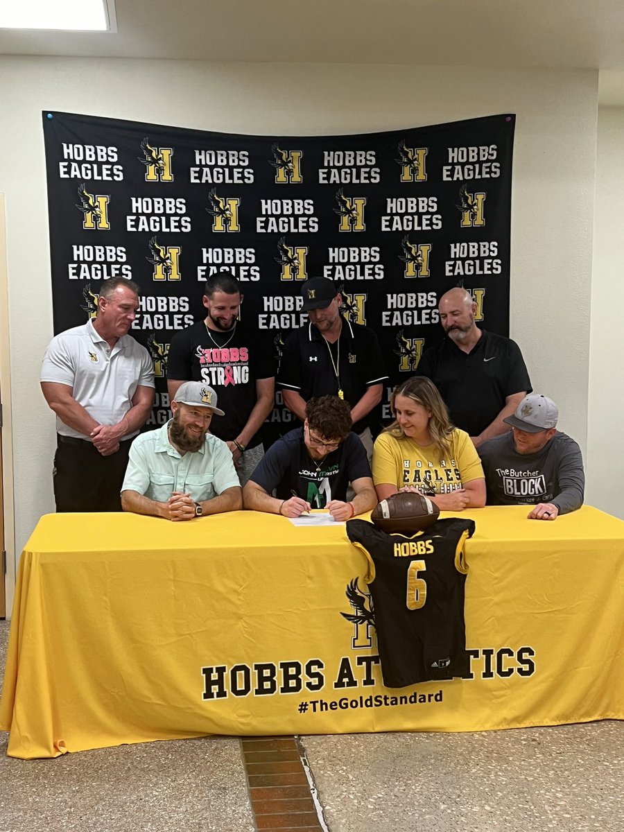 Proud of these Hobbs Eagles and their decision to take their craft to the next level. Pictured below: 
Hannah Davila - USW
Cameron Hernandez - West Texas A&M football 
Owen Callaway -John’s Melvin University football 
#theGoldStandard