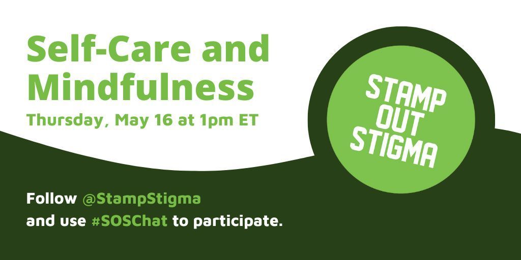 Happy Monday! Be sure to join us this Thursday at 1pm ET for our #SOSChat on Self-Care and Mindfulness!