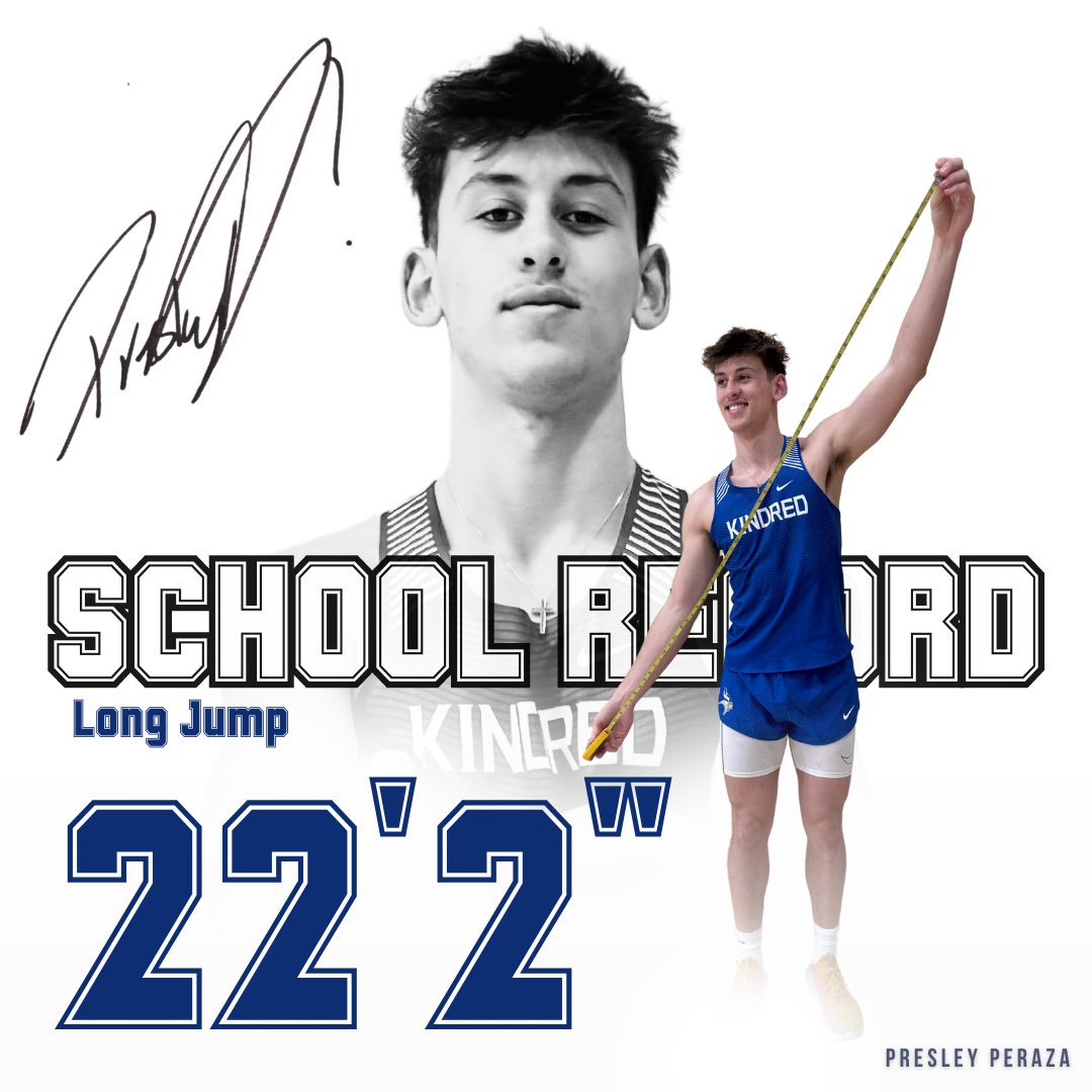 ‼️SCHOOL RECORD‼️
💥STATE QUALIFIER💥
🥈2nd PLACE🥈

Presley TIED the 10-year-old long jump school record today, set by Scott Cramer in 2014!

🏆 Long Jump
🥈 Presley Peraza
📏 22’ 2”

#getonthebus