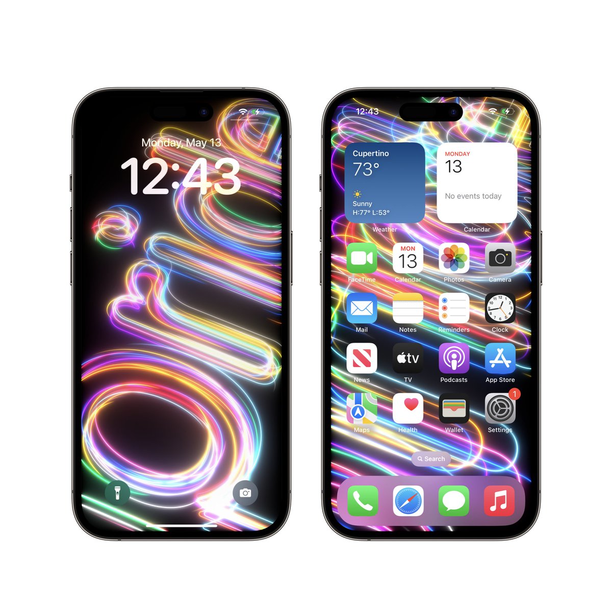 mahalis's tweet photo. iOS 17.5 (out now!) has a new thing I got to build with a bunch of great people: the Pride Radiance wallpaper. this year we went beyond the rainbow palette to include colors from the lesbian, bisexual, transgender, and nonbinary pride flags. really pleased with how it turned out. https://t.co/Enk7ZuK6Om