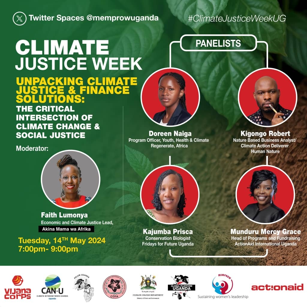Let's take urgent action on climate change.  It is time to transition from words to action.

Join the #ClimateJusticeWeekUG by @actionaiduganda and be part of the solution to combat climate change.

Let us #FixtheFinance and #FundOurFuture.