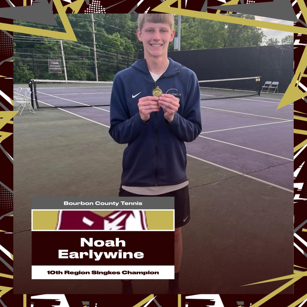 Noah Earlywine wins the 10th Region Boys Singles Tournament tonight at Campbell County.