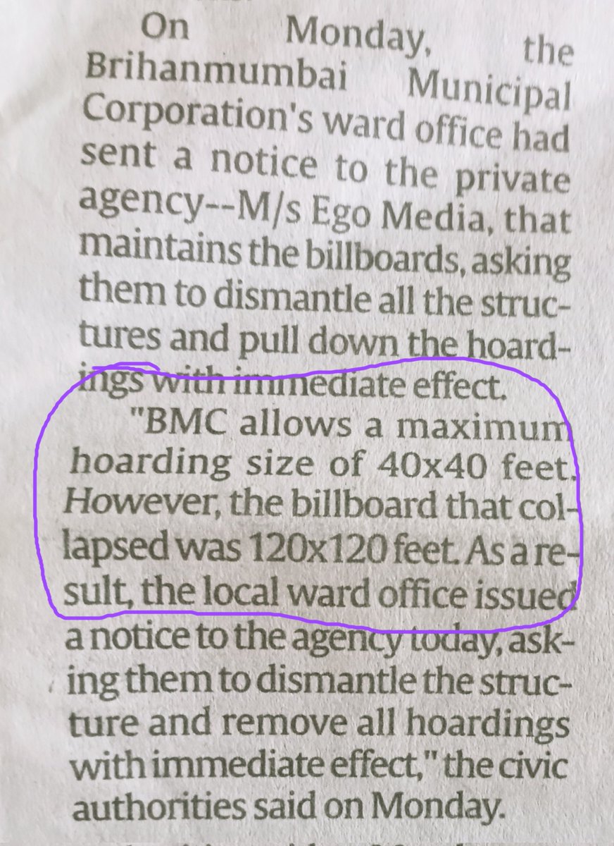 Can someone explain to me how this agency erected a billboard NINE TIMES larger than regulations allow? Its collapse has killed 14 so far!