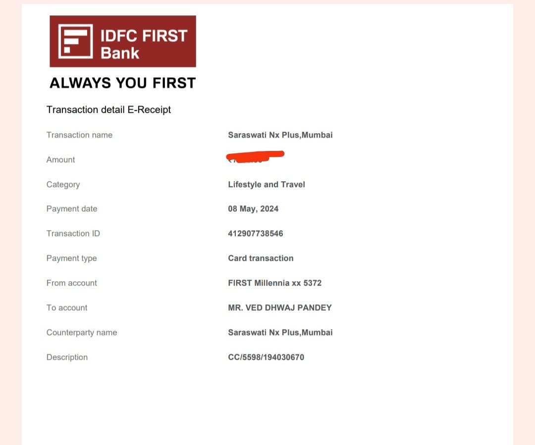 Dear Sir/Madam, we have successfully closed your request on Transaction Status under service request 1084978878. Thank you. Team IDFC FIRST Bank.

मेरा ये पैसा अभी तक रिफंड नही हुआ कृपया मेरी सहायता करें @IDFCFIRSTBank @RBI @ANI @htTweets