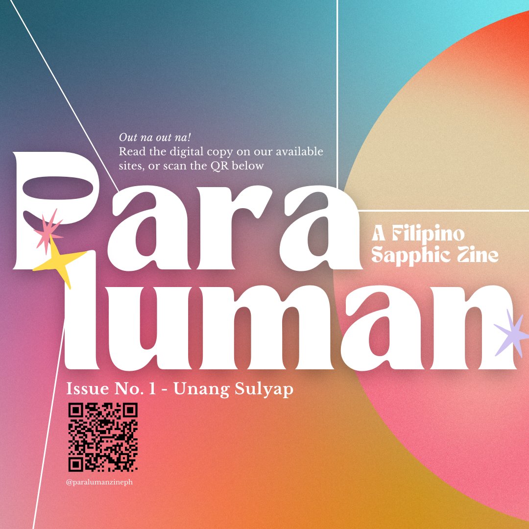 Out na 🥳 We're excited to announce that Paraluman Issue No.1: Unang Sulyap is now available !! Check out the links attached to this post, our website/Linktree, or scan the QR Code below 🏳️‍🌈🏳️‍⚧️ link 01: tinyurl.com/paralumanzinep… link 02: tinyurl.com/paralumanzinep…