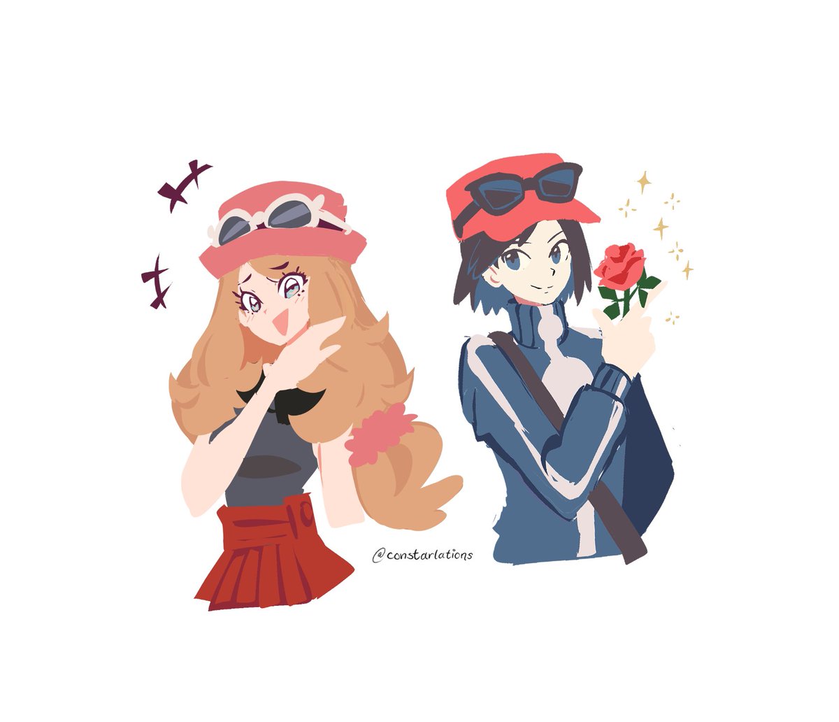 カルム(ポケモントレーナー) ,セレナ(ポケモントレーナー) 「 Voisine & Voisin (Serena and Calem lass」|alondra 🍓のイラスト