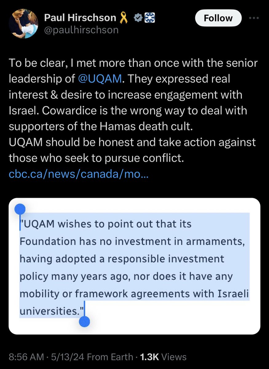 UQAM: The students have no reason to protest, we’re not involved with Israel at all.

Israel: