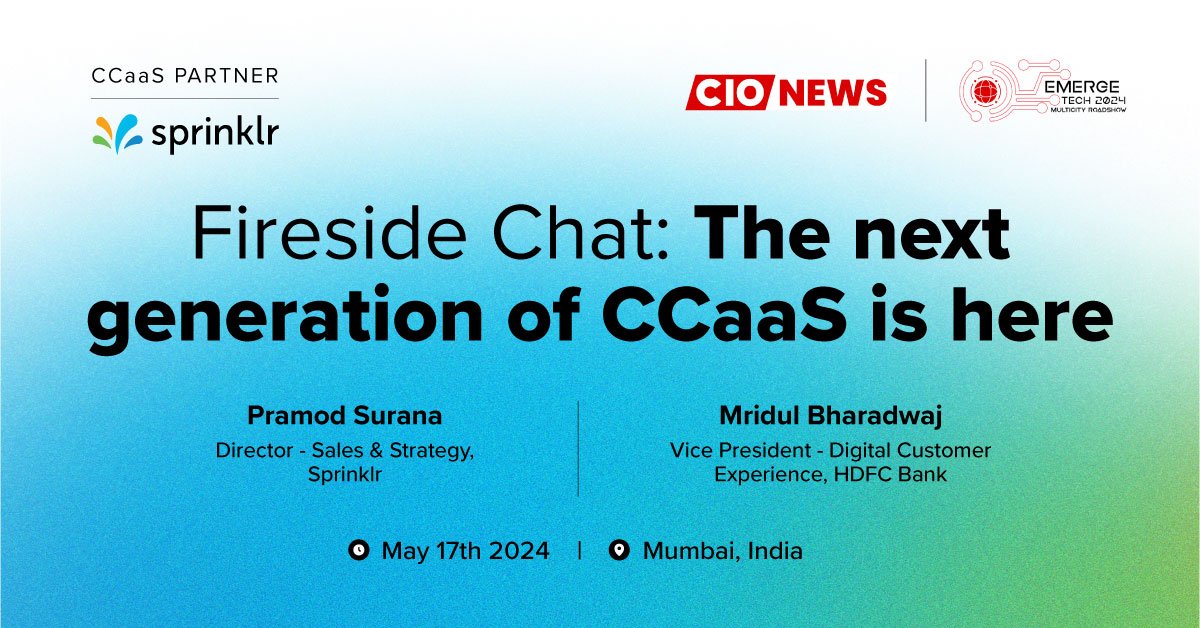 Exciting news: <a href="/Sprinklr/">Sprinklr</a> will host a fireside chat with HDFC Bank at CIO News' EmergeTech 2024 to discuss incredible innovations being made in the CCaaS space. ms.spr.ly/6012YXOSM