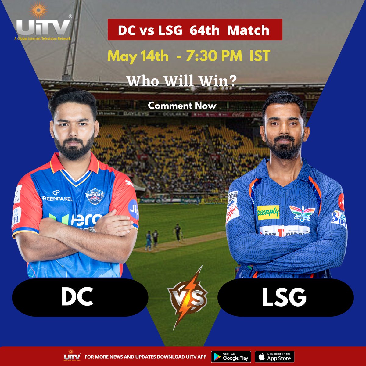 🏏 Excitement's soaring high as Delhi Capitals clash with Lucknow Super Giants in today's IPL showdown! 🔥 Who'll emerge victorious? 🤔 Brace yourselves for a rollercoaster of emotions, epic battles, and unforgettable moments! 🎉💥 #DCvsLSG #IPL2024 #CricketFever 🏆🔥