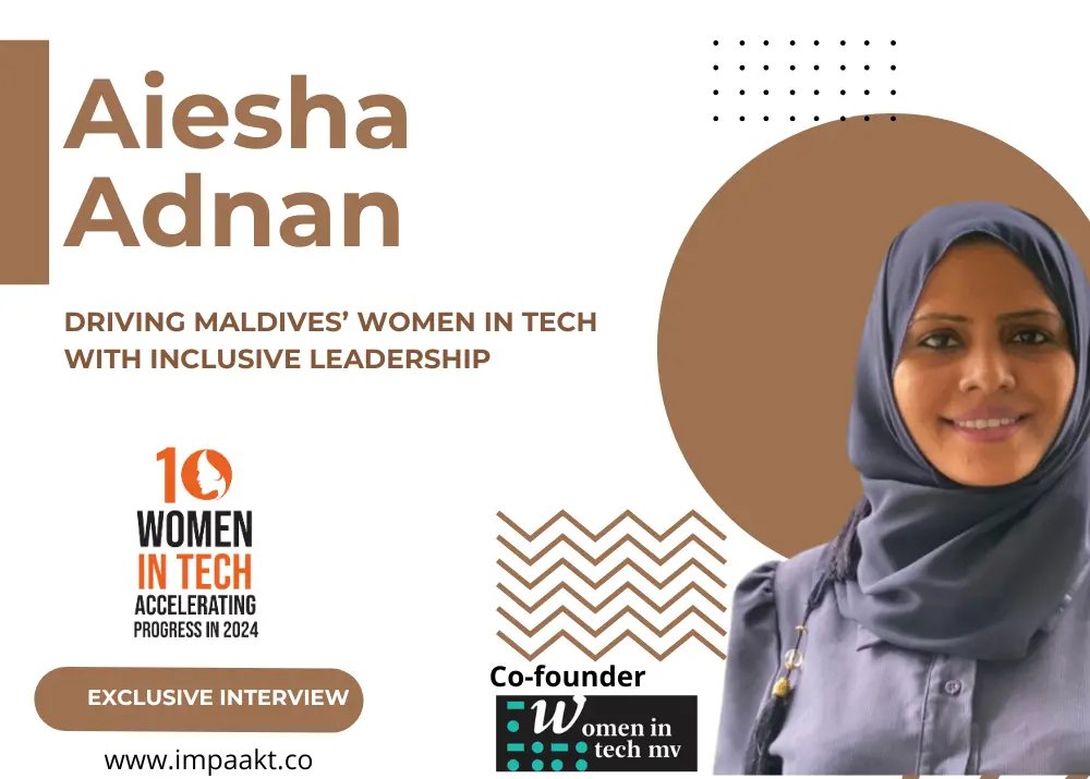 Huge congrats to our co-founder @Aieshas! She is featured as one of '10 Women in Tech Accelerating Progress in 2024' by @Impaaktmagzine recognizing her achievements and efforts driving #womenintech forward in Maldives.