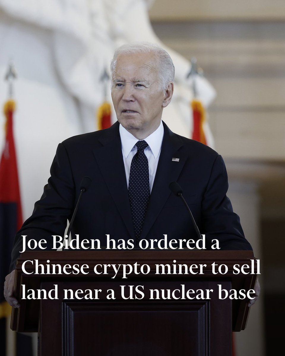 The president said MineOne Partners had 120 days to sell the land near a Wyoming military base housing nuclear ballistic missiles, citing a 'national security risk' from potential espionage on.ft.com/4dGp5dc
