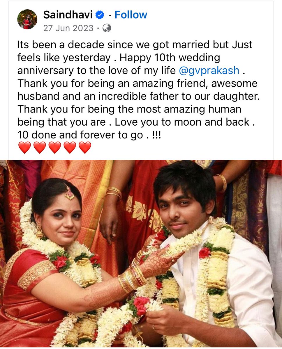 Saindhavi’s fb post before a year ago 🙄